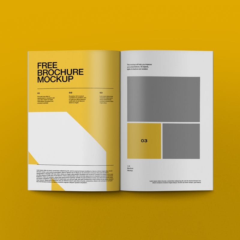 Bi-Fold Brochure Inner Pages Mockup PSD