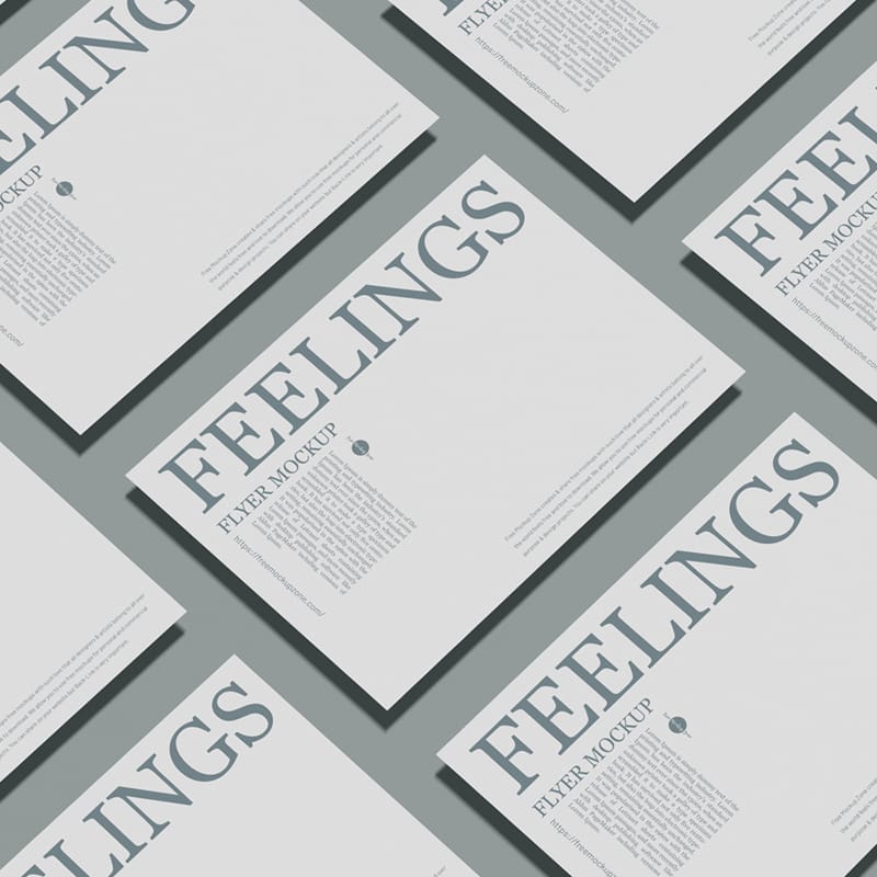 Branding A4 Papers Flyer Mockup PSD