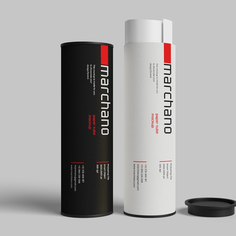 Cardboard Poster Tube Mockup PSD