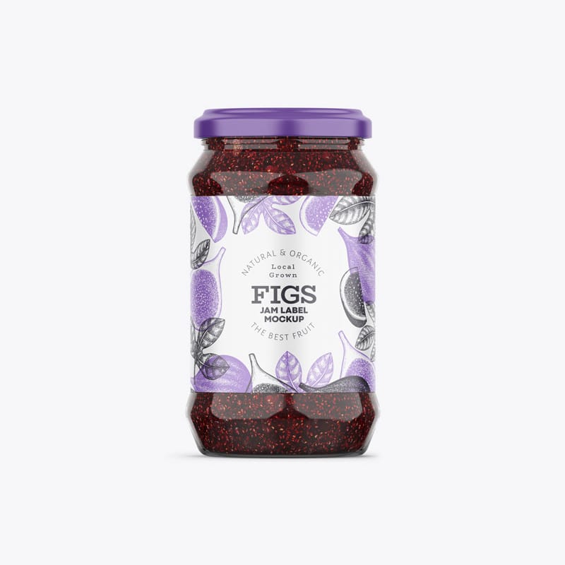 Fig Jam Label Mockup PSD