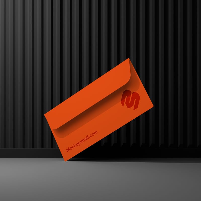 Floating Envelope Mockup PSD