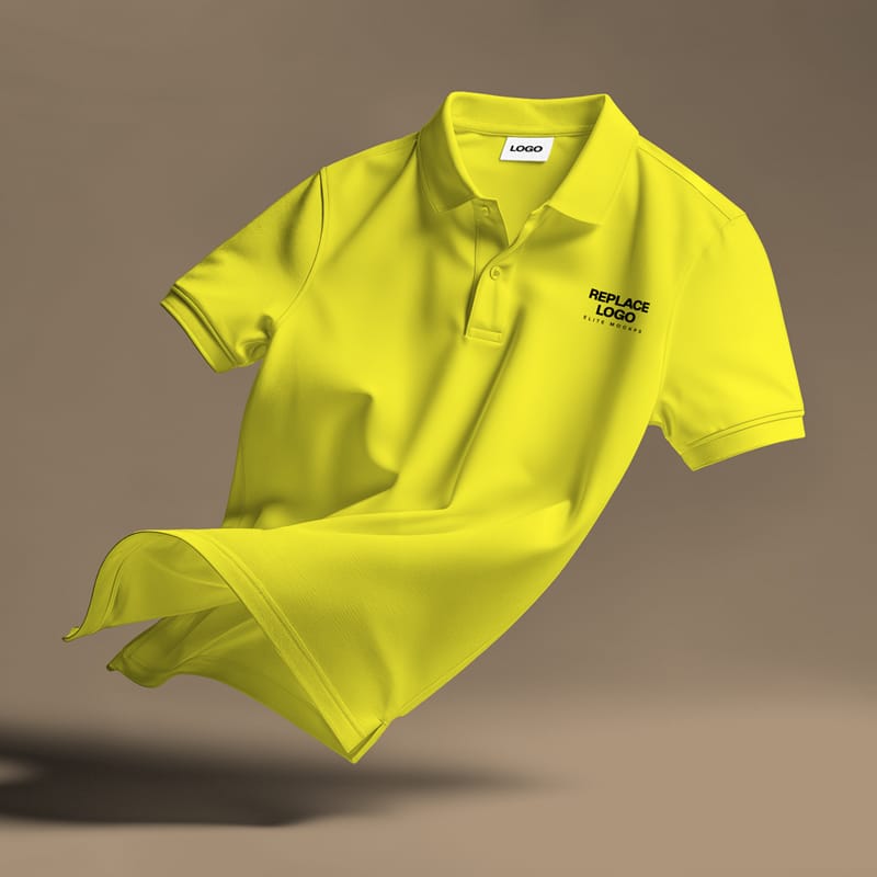 Floating Polo Shirt Mockup PSD