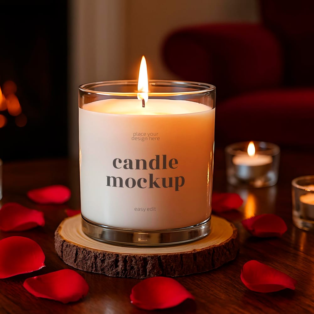 Free 3D Realistic Candle Mockup PSD