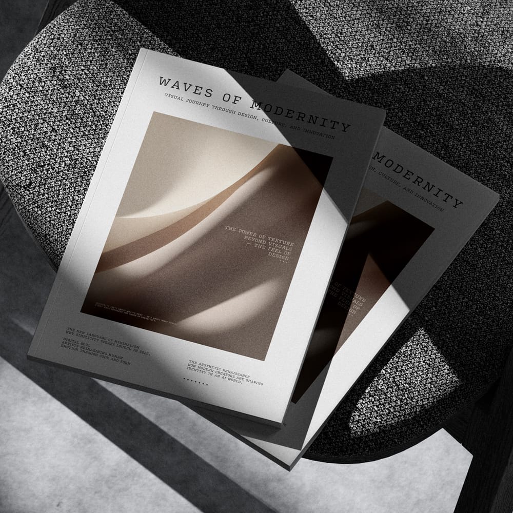 Free A4 Magazine Cover Mockup On Chair PSD