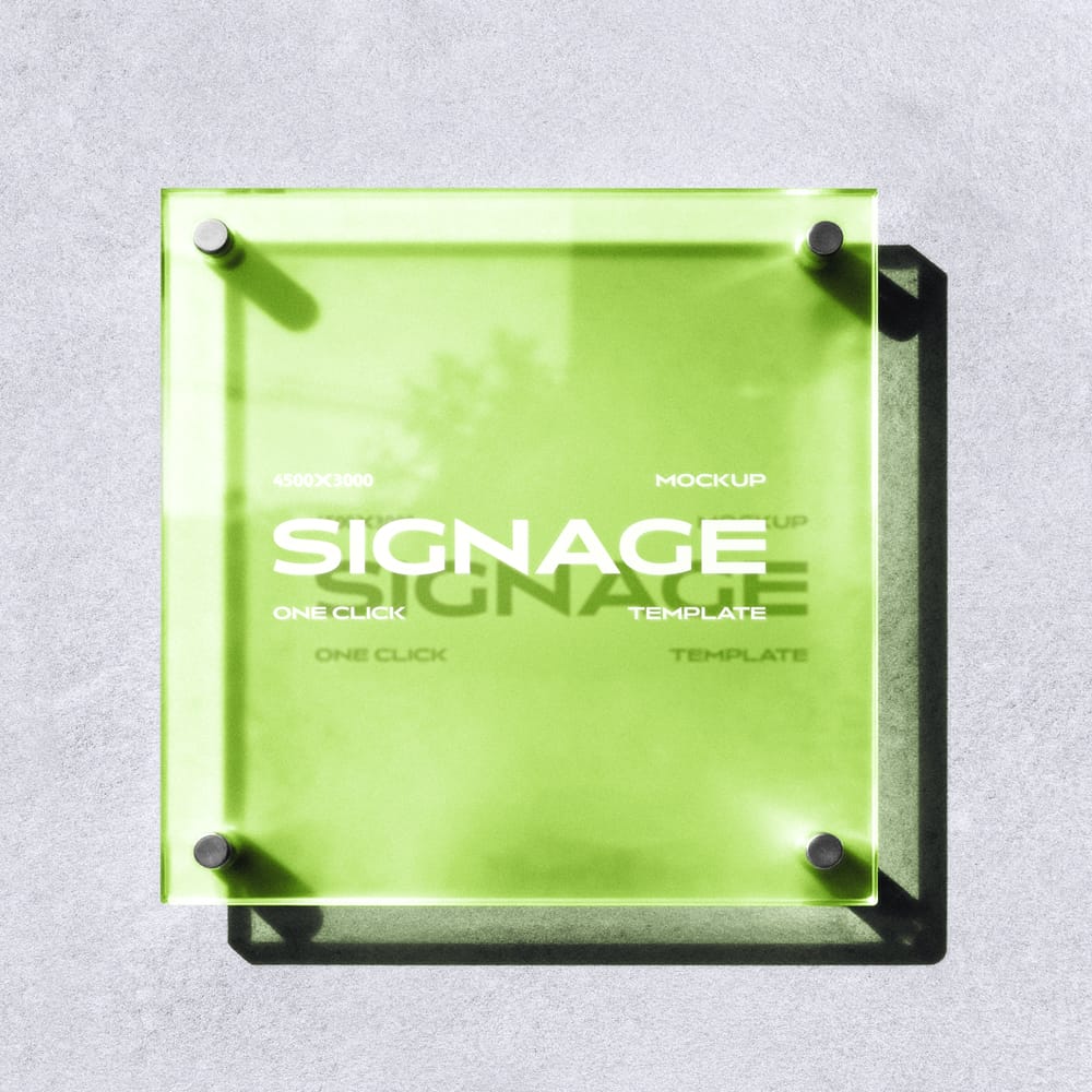Free Acrylic Sign Mockup PSD