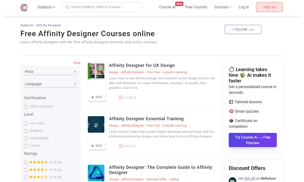 Free Affinity Designer Courses online