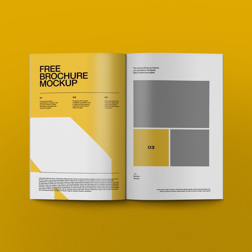 Free Bi-Fold Brochure Inner Pages Mockup PSD