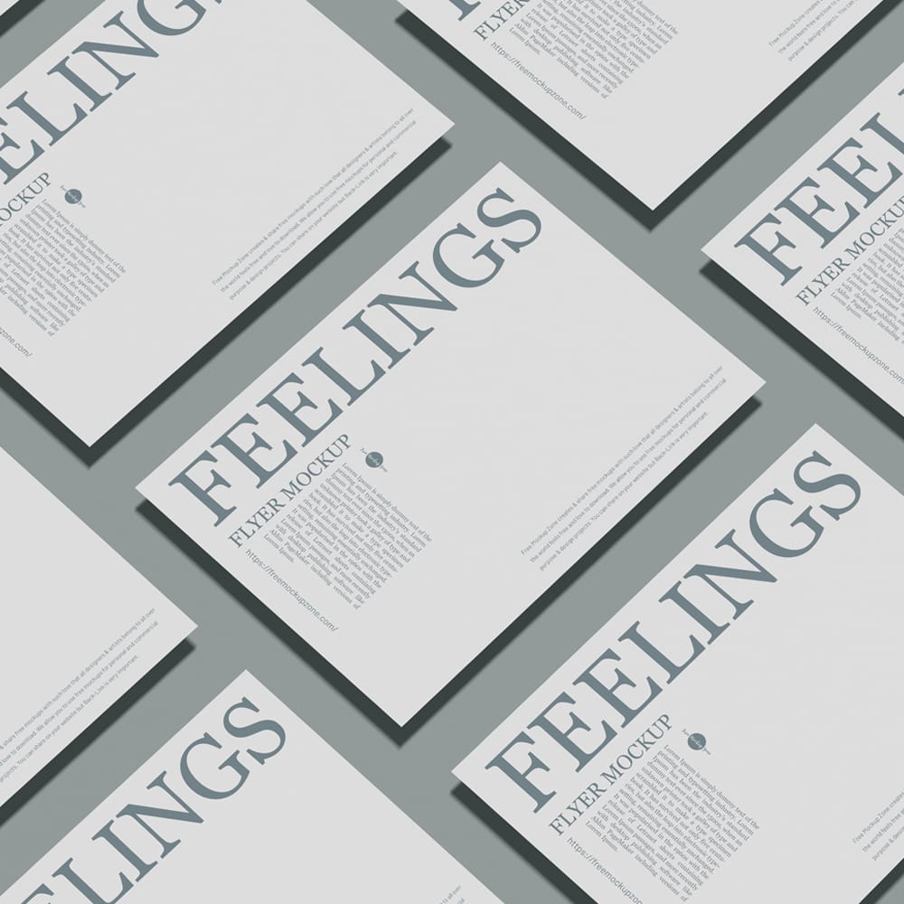 Free Branding A4 Papers Flyer Mockup PSD