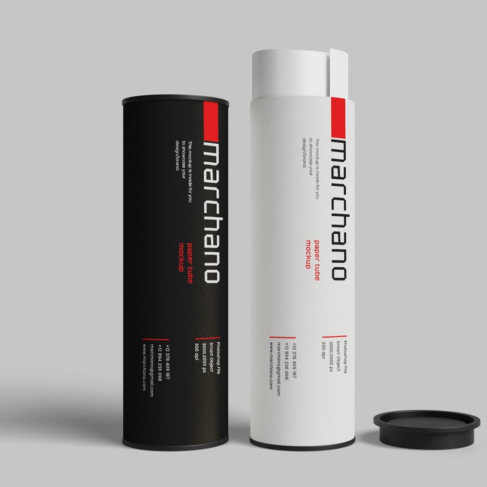 Free Cardboard Poster Tube Mockup PSD