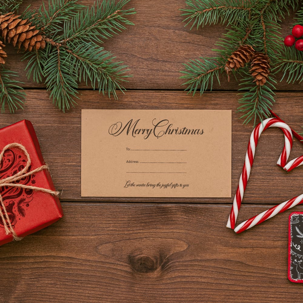 Free Christmas Postcard Mockup Template PSD