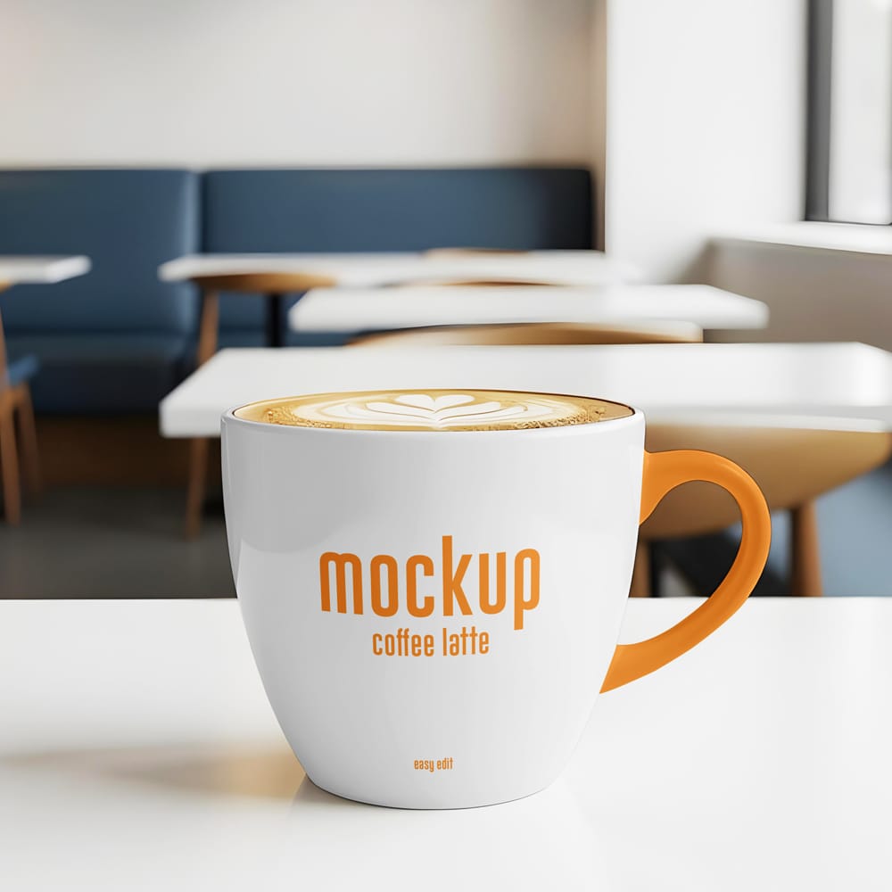 Free Coffee Latte Mockup PSD