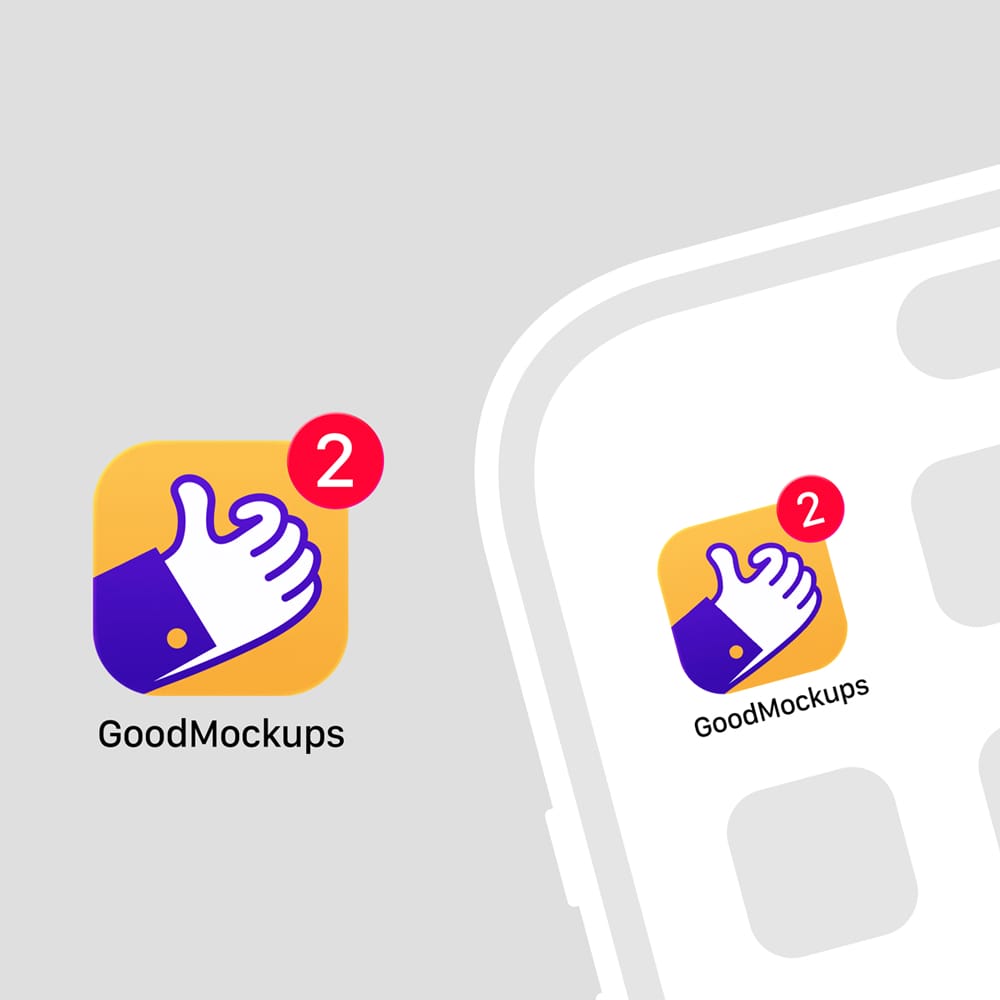 Free Dark and Color App Logo Mockup PSD