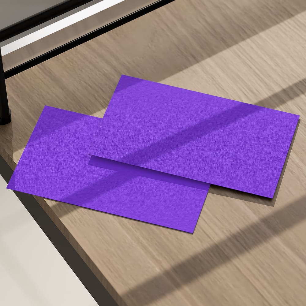 Free Double-Sided Business Card Mockup with Natural Sunlight PSD