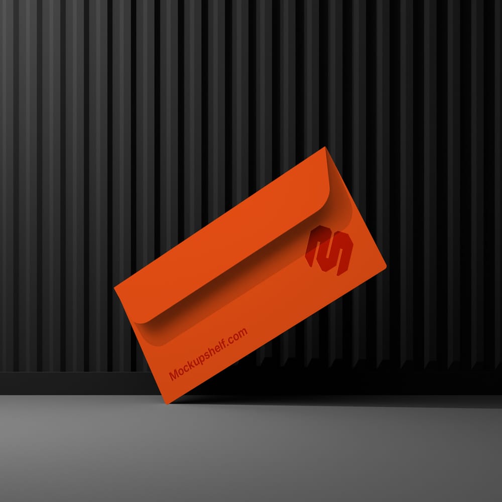 Free Floating Envelope Mockup PSD