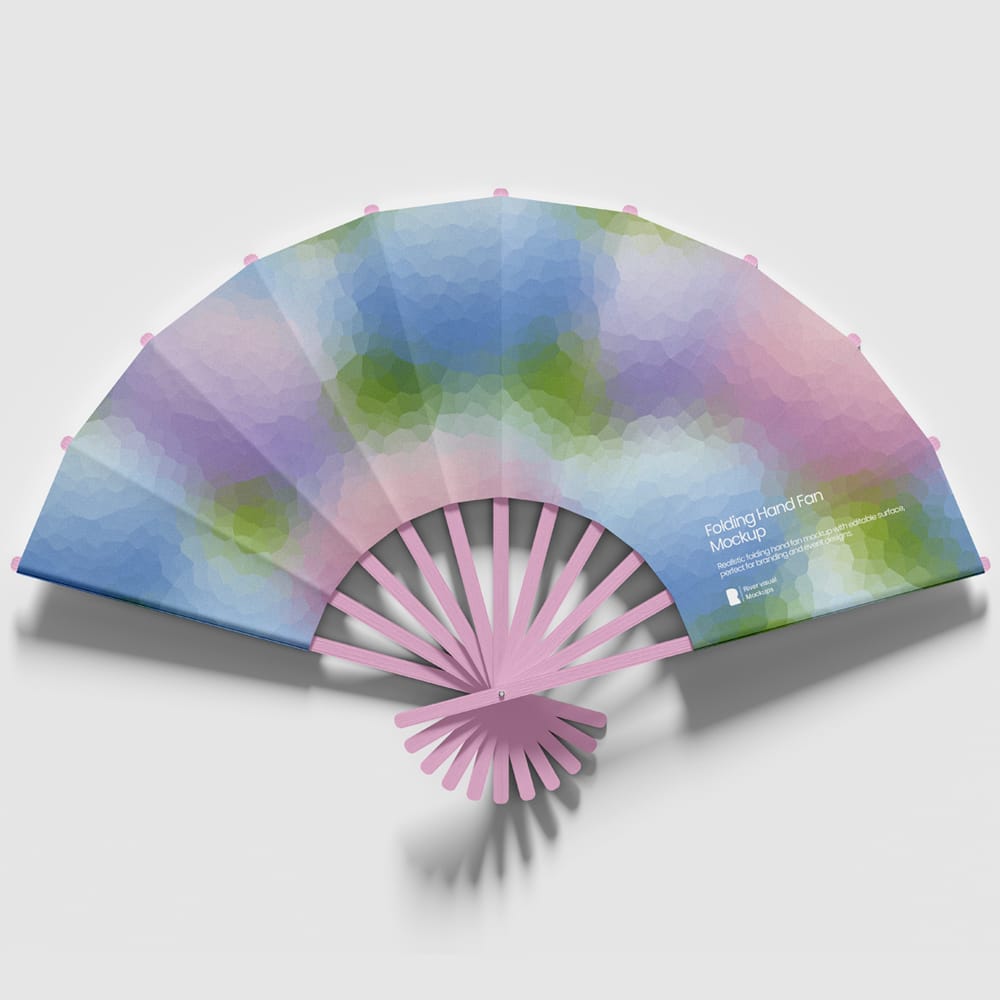 Free Folding Hand Fan Mockup PSD