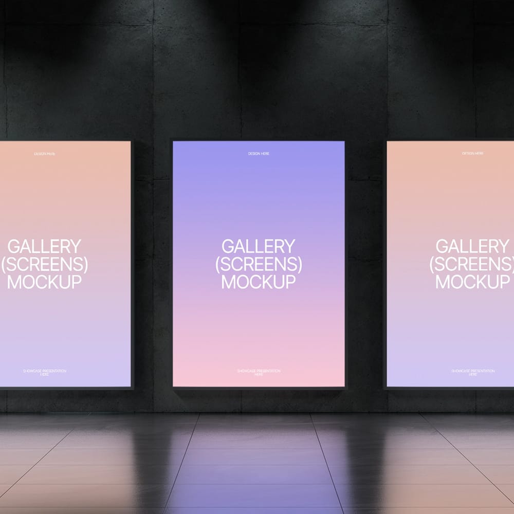 Free Gallery Screens Mockup PSD