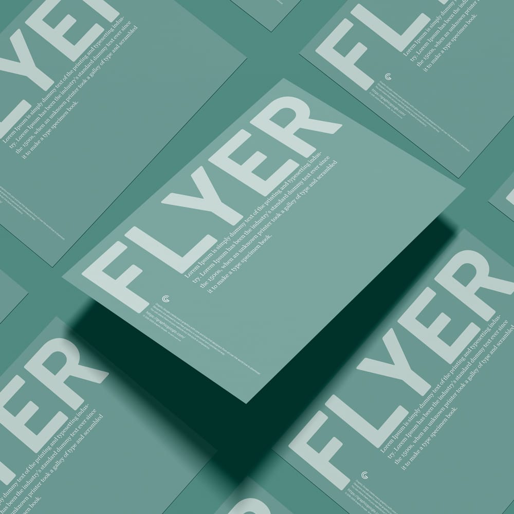 Free Grid A4 Papers Flyer Mockup PSD