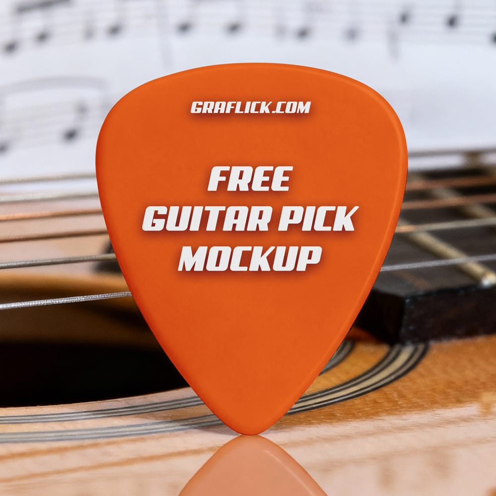 Free Guitar Pick Mockup Template PSD
