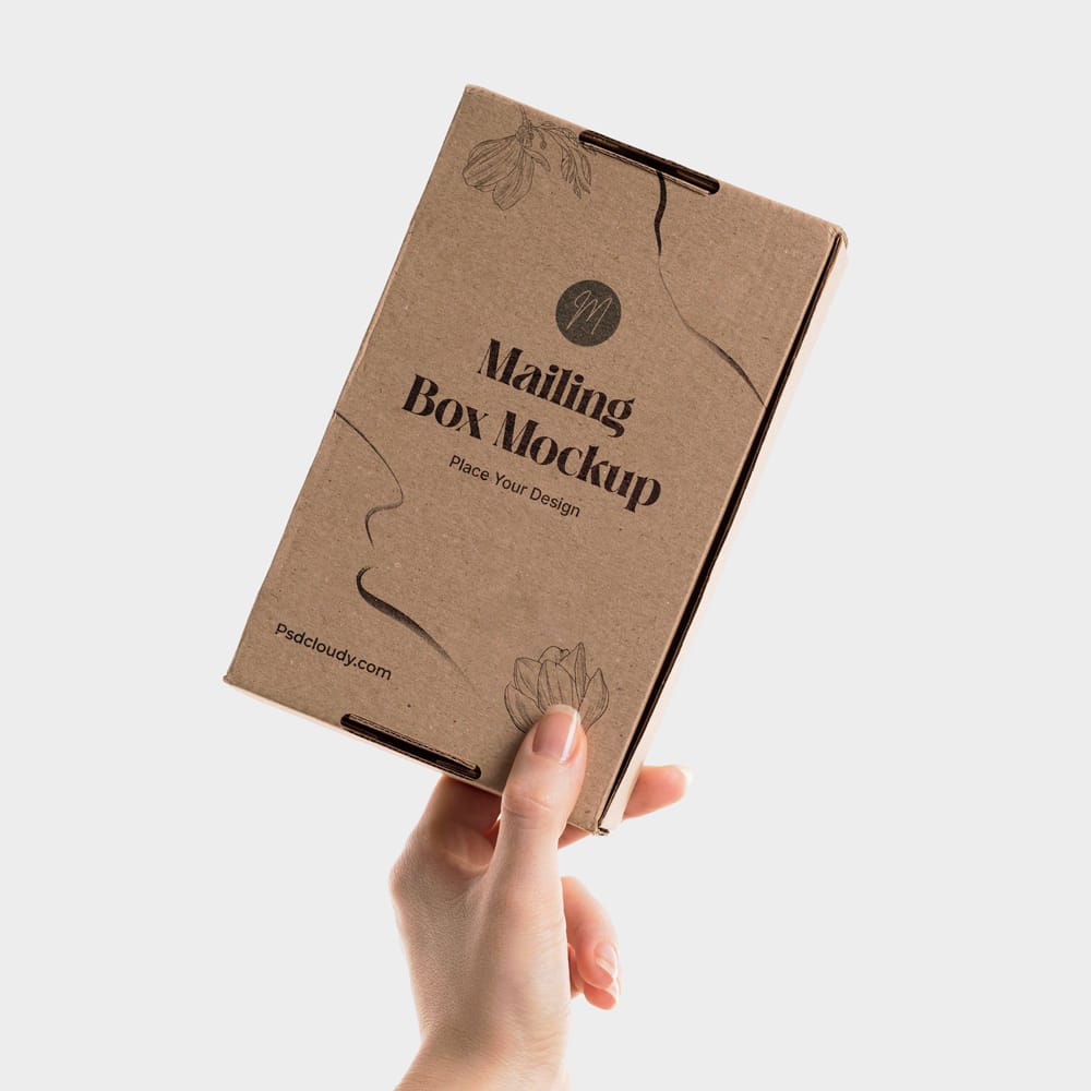 Free Hand Holding Packaging Mockup PSD