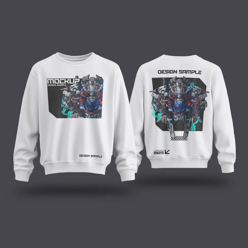 Free Heavy Metal Streetwear Crewneck Mockup PSD