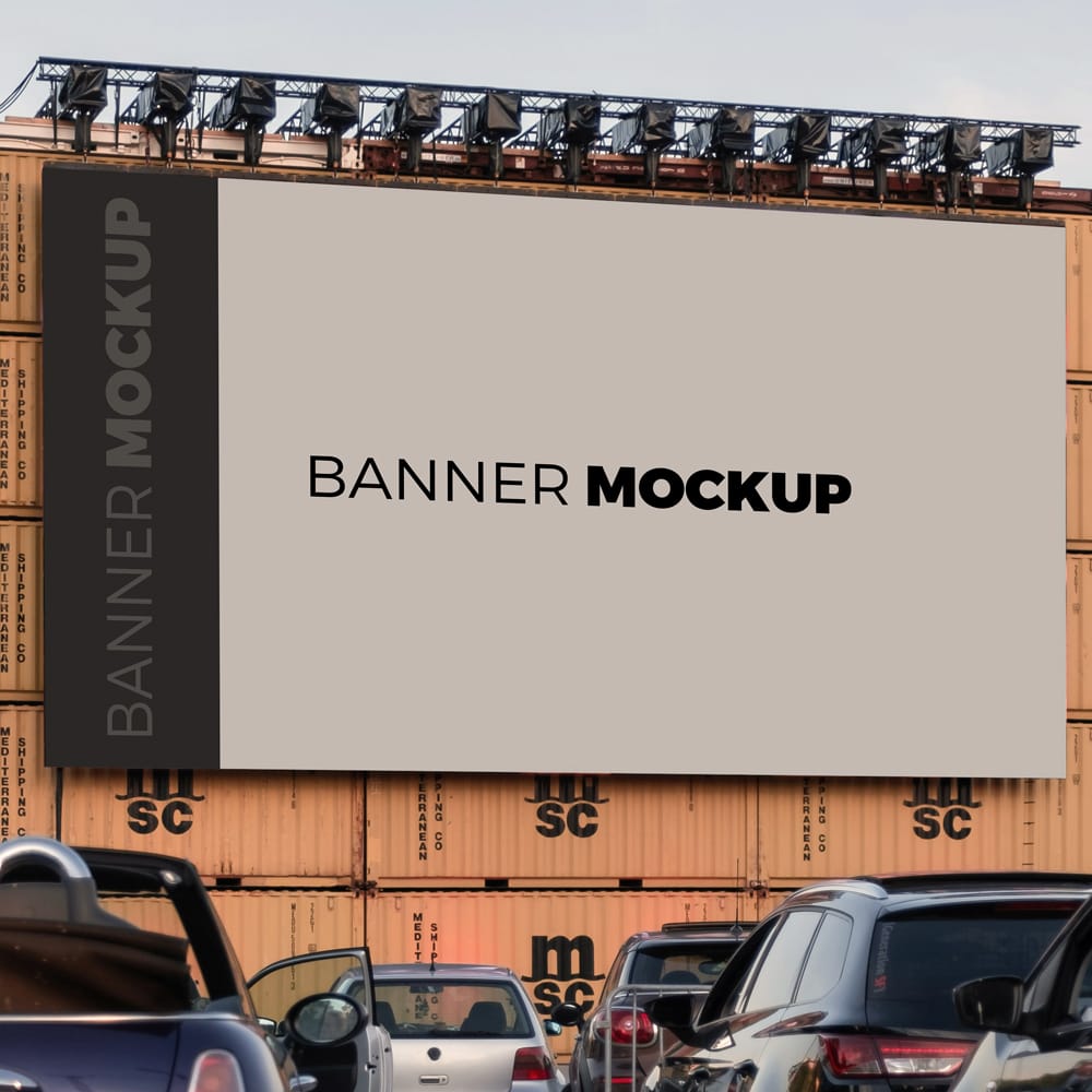 Free High-Quality Outdoor Banner Mockup PSD