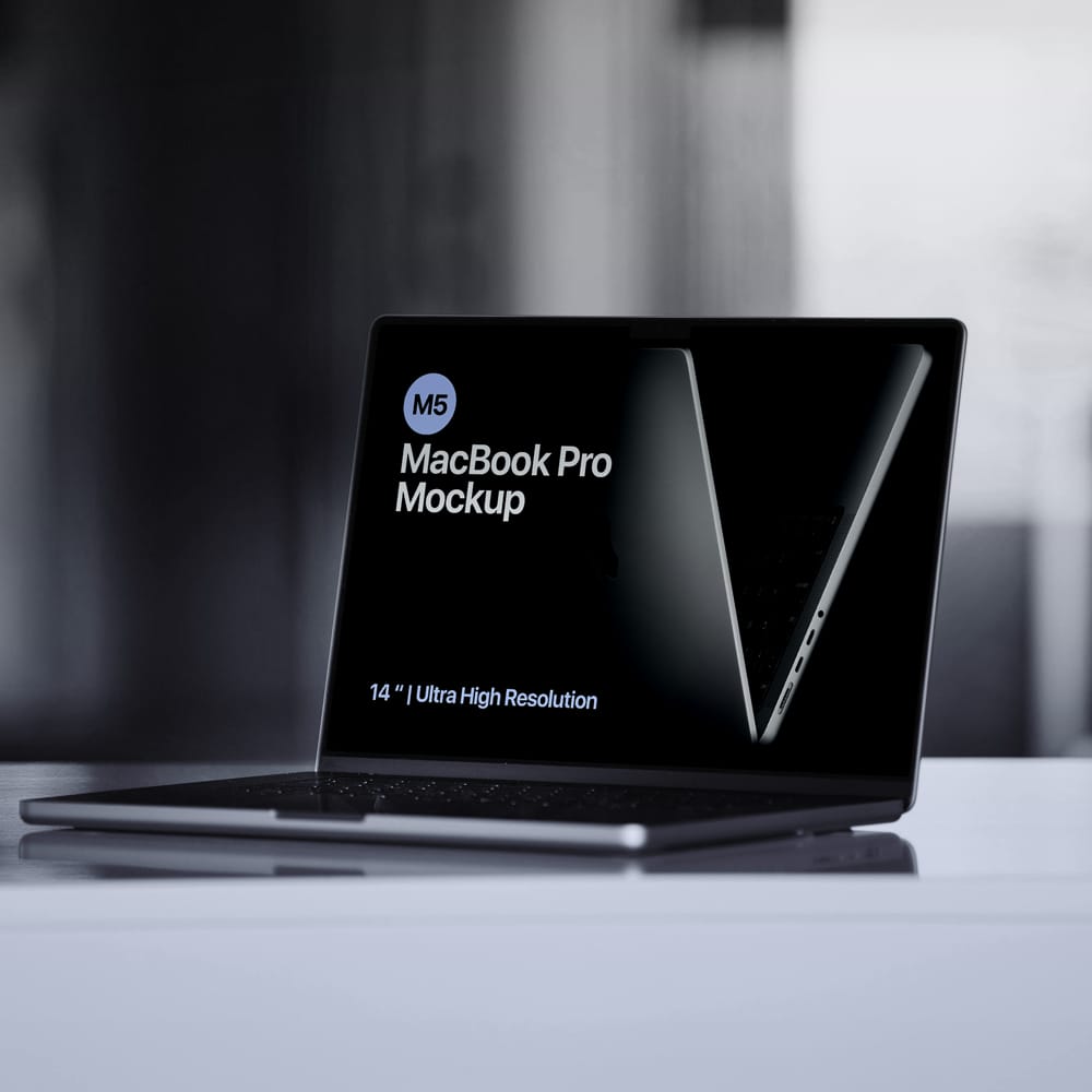 Free M5 MacBook Pro 14″ Mockup PSD