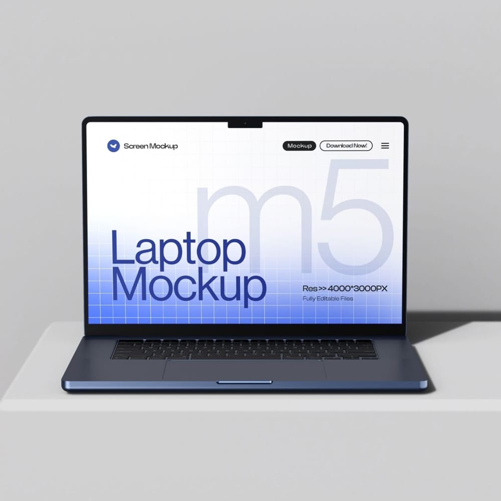 Free MacBook Pro Screen Mockup Set PSD