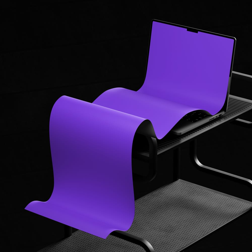 Free Macbook Screen Longscroll Mockup PSD