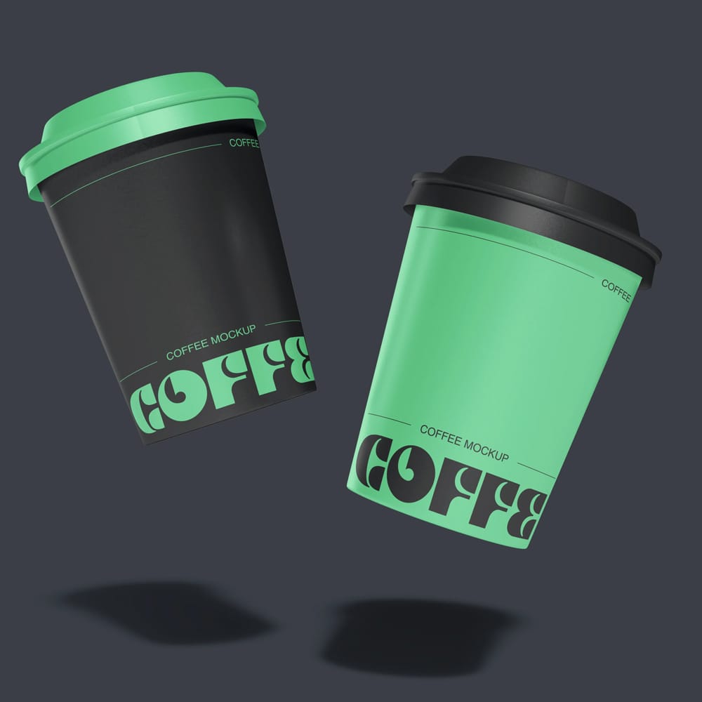 Free Minimal Coffee Cup Branding Mockup PSD