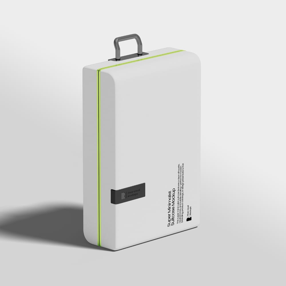 Free Minimalist Suitcase Mockup PSD