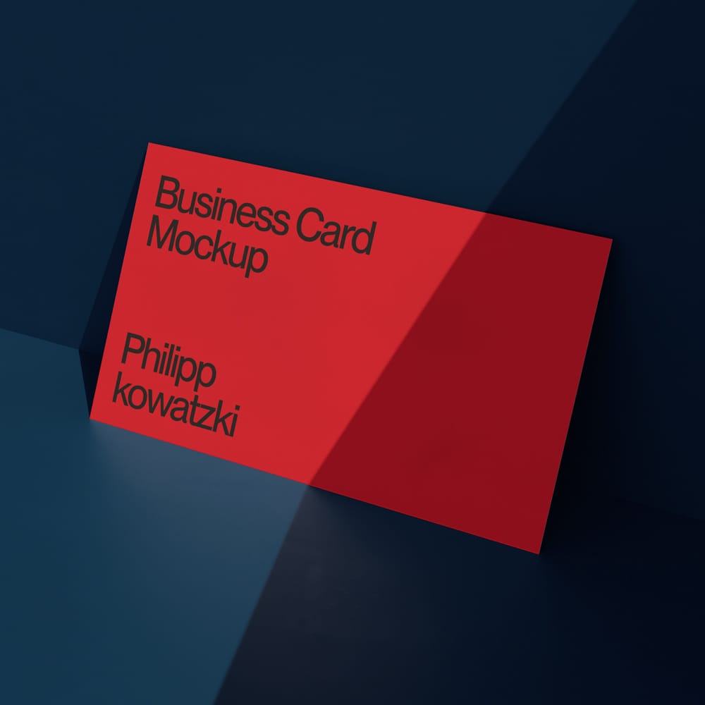 Free Modern Minimalist Red Business Card Mockup PSD