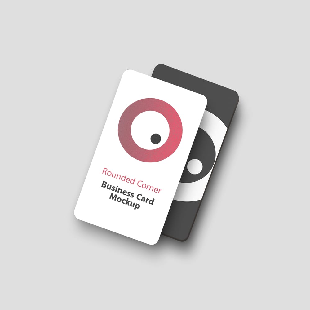 Free Modern Rounded Corner Business Card Mockup PSD