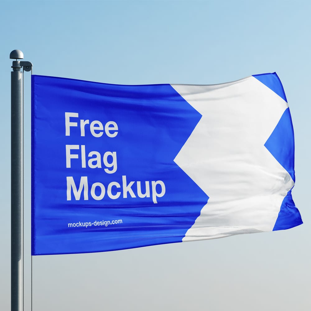 Free Outdoor Flag Mockup PSD