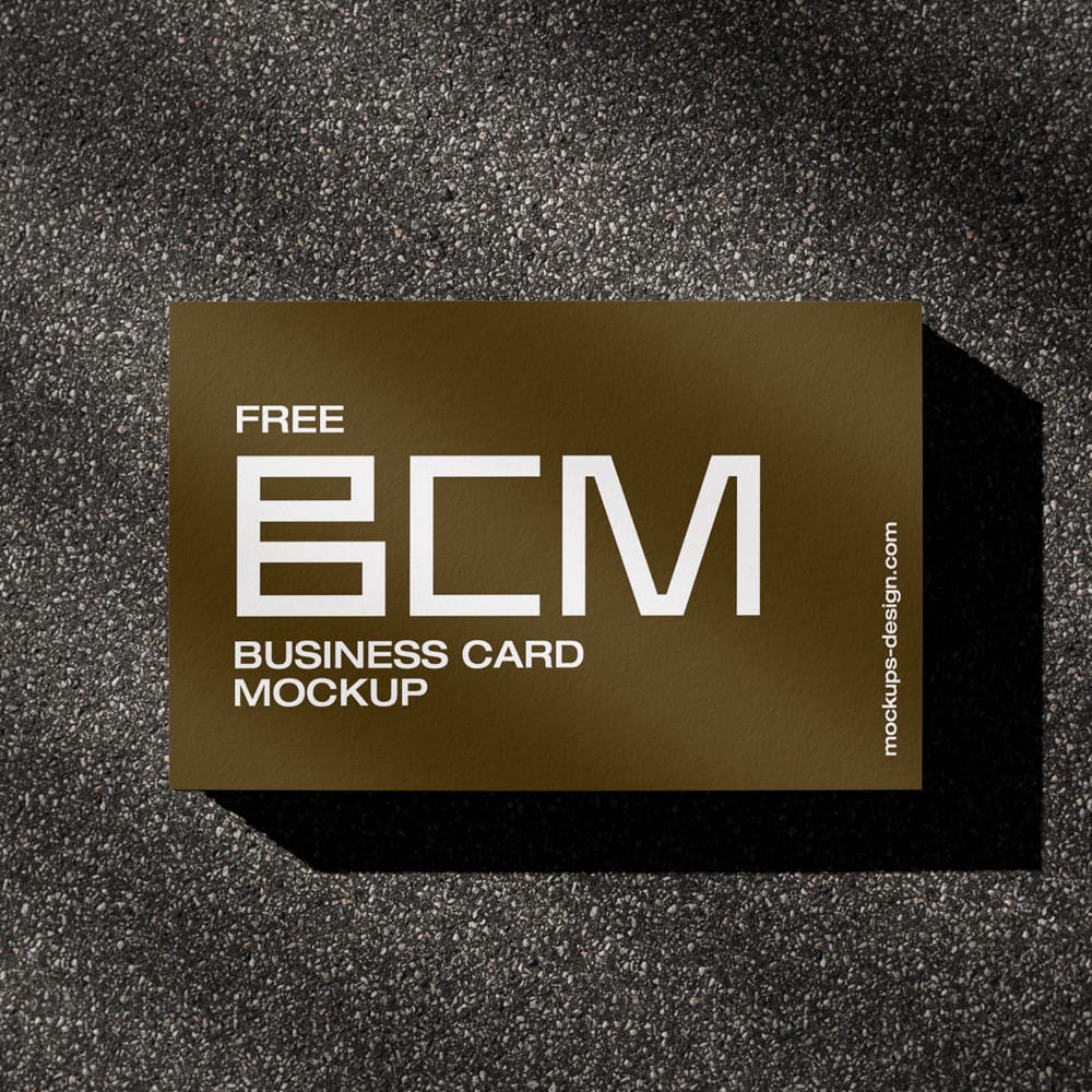 Free Outdoor Shadow Business Card Mockup PSD