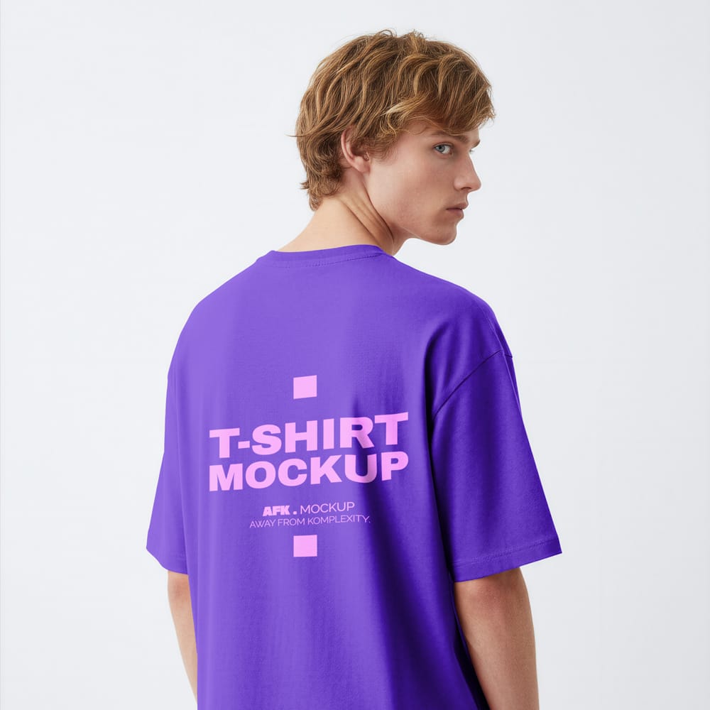 Free Oversized T-Shirt Mockup on Model PSD