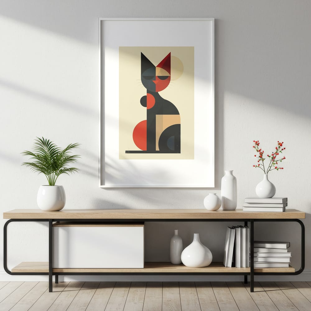 Free Poster Frame on Wall Mockup PSD