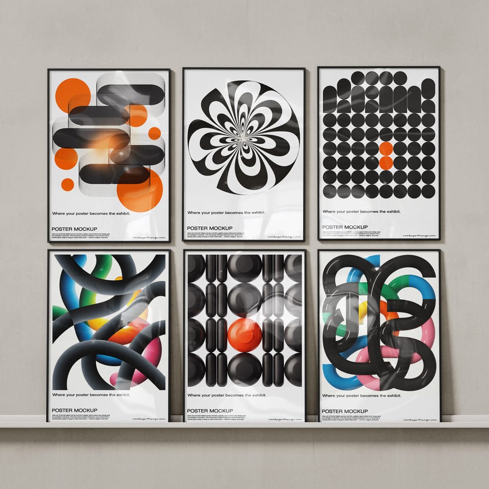 Free Poster Gallery Mockup PSD