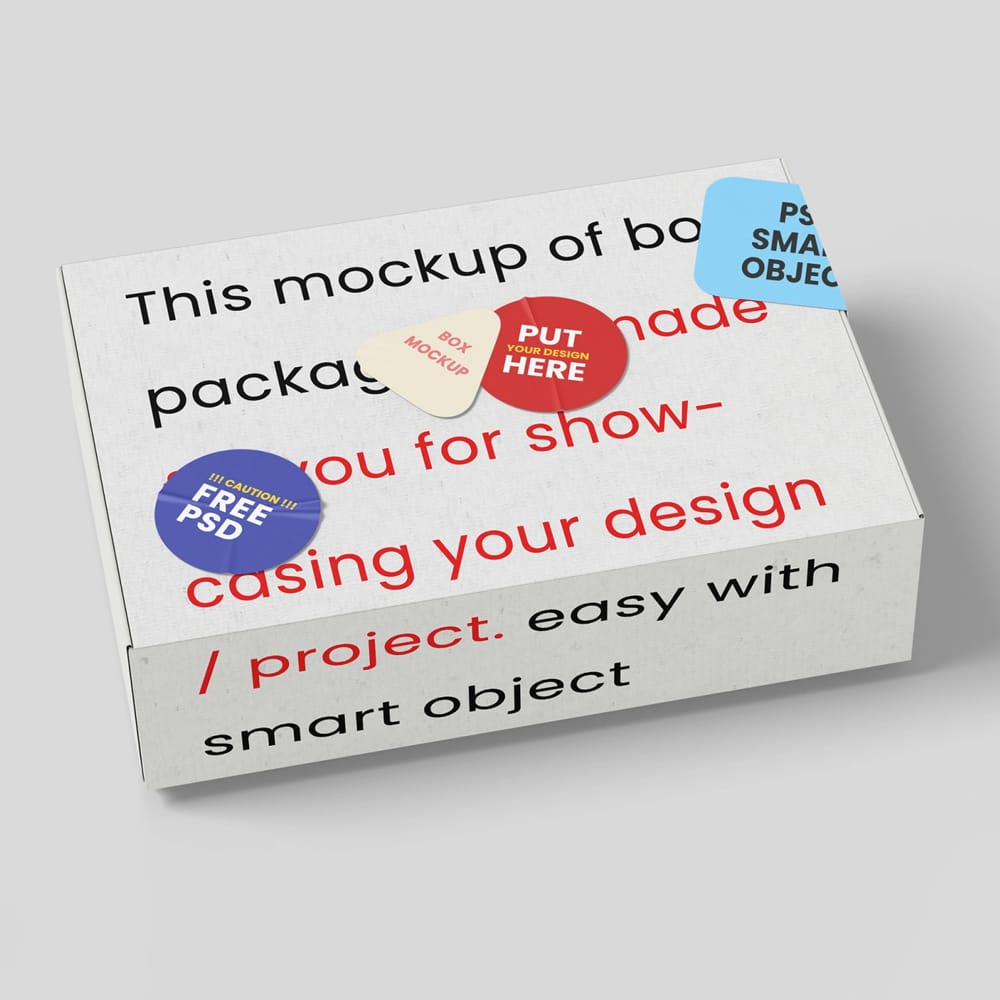 Free Realistic White Cardboard Packaging Box Mockup PSD