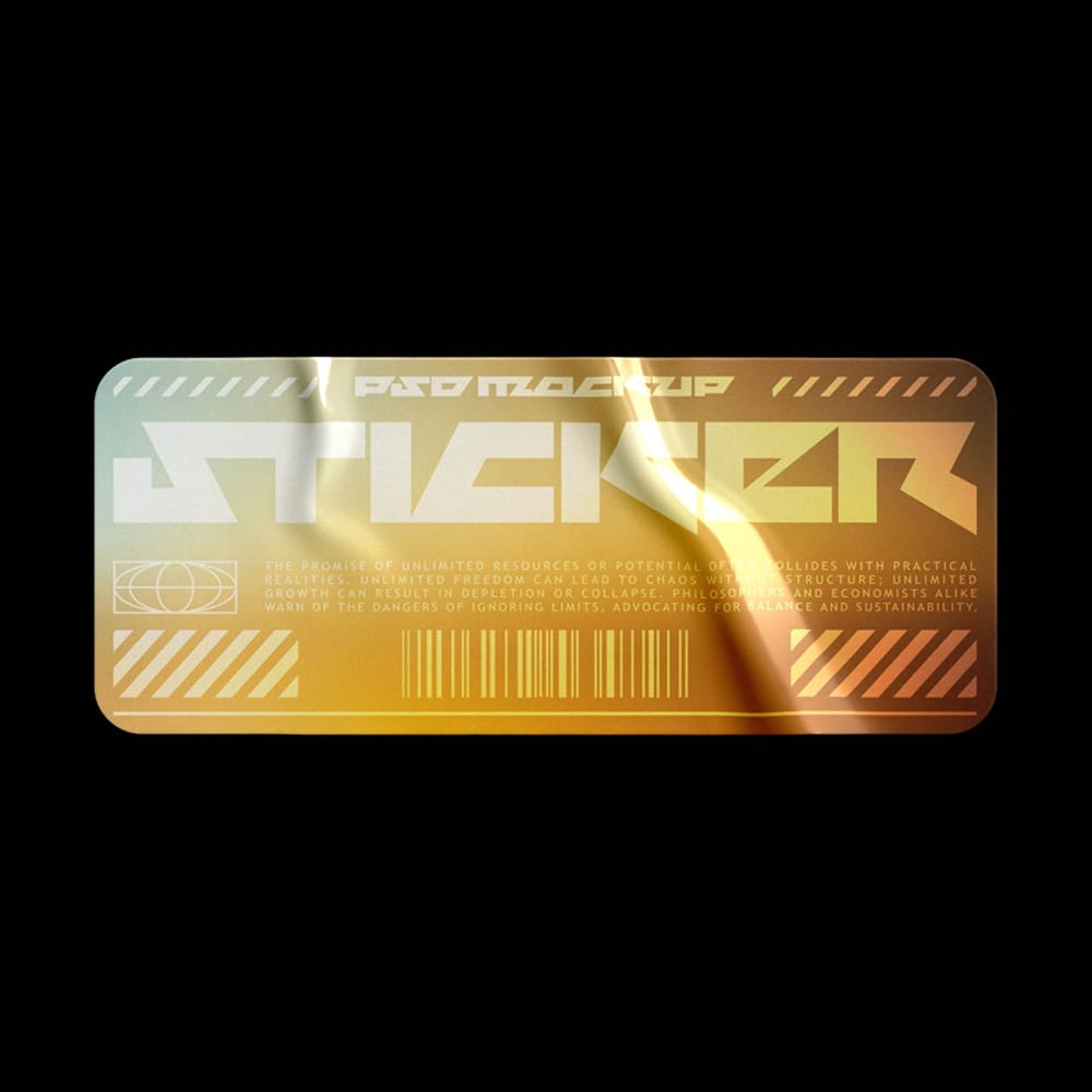 Free Rectangle Plastic Sticker Mockup PSD