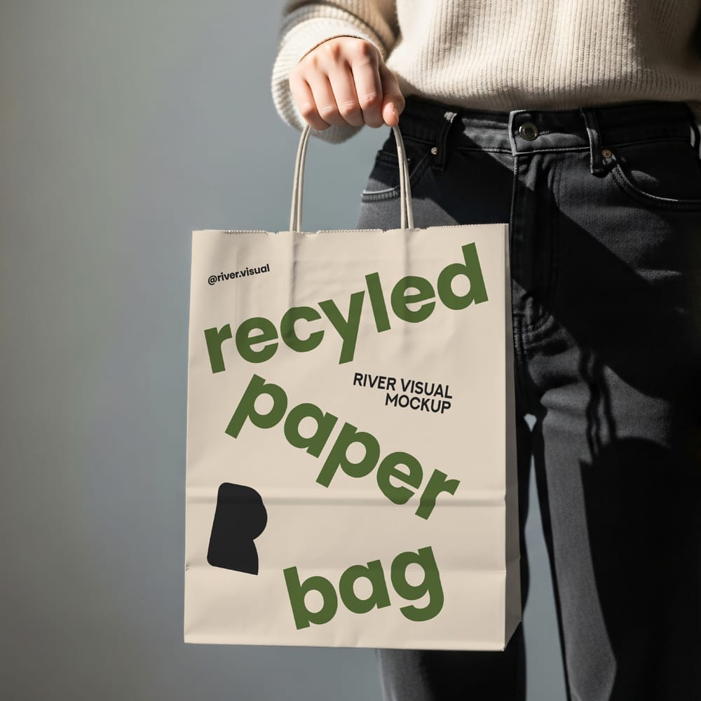 Free Recycled Paper Bag PSD