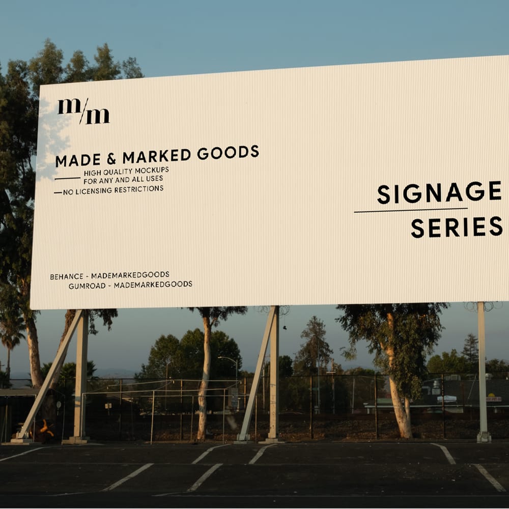 Free Signage Series Corrugated Billboard Mockup PSD