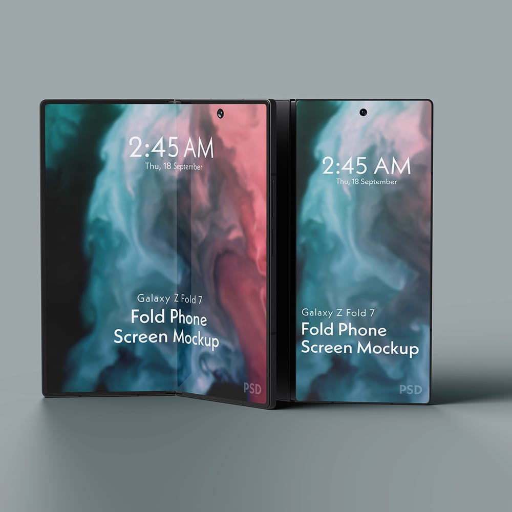 Free Smartphone Fold 7 Screen Mockup PSD