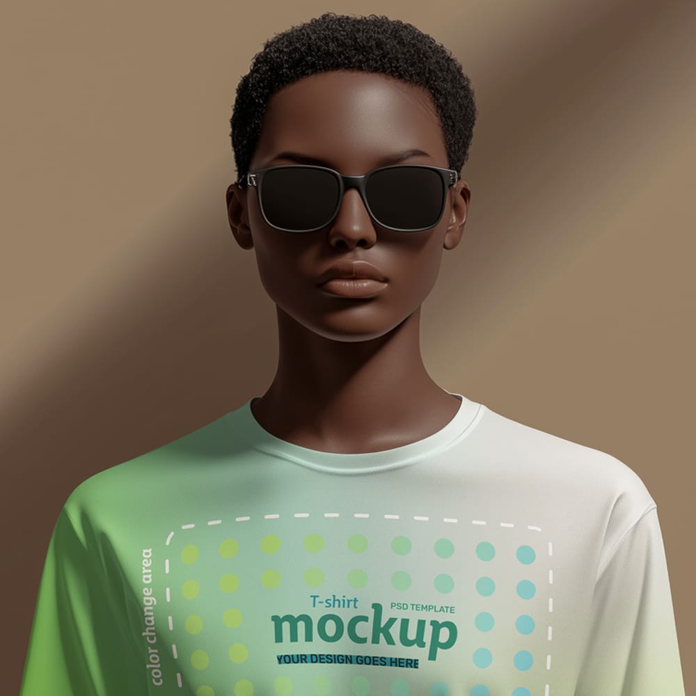 Free Stylish Urban Woman T-Shirt Mockup PSD