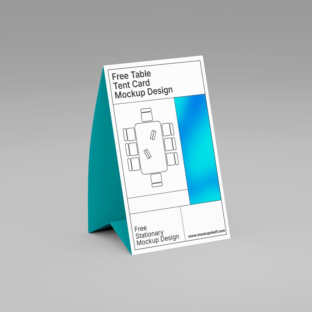 Free Table Tent Card Mockup PSD