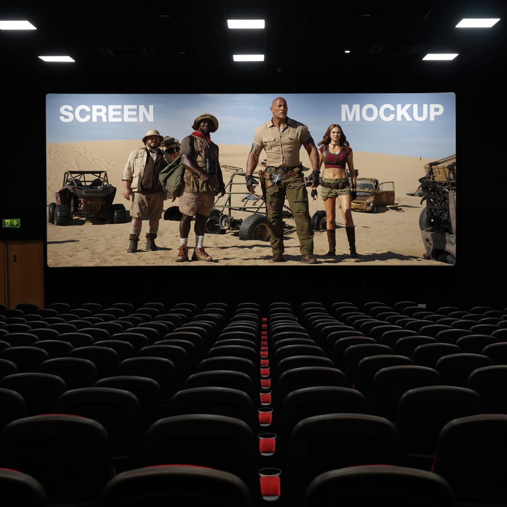 Free Theater Movie Cinema Screen Mockup PSD