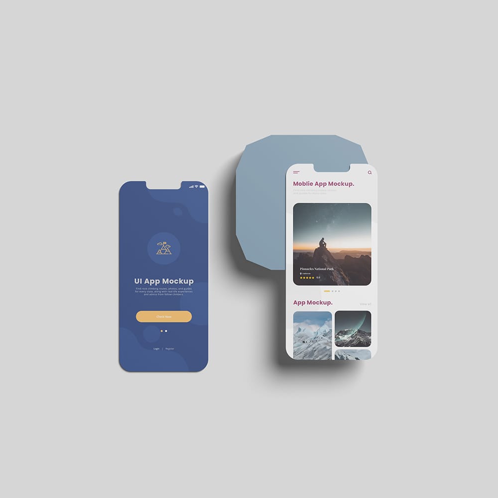 Free Top View UI Screen Mockup PSD