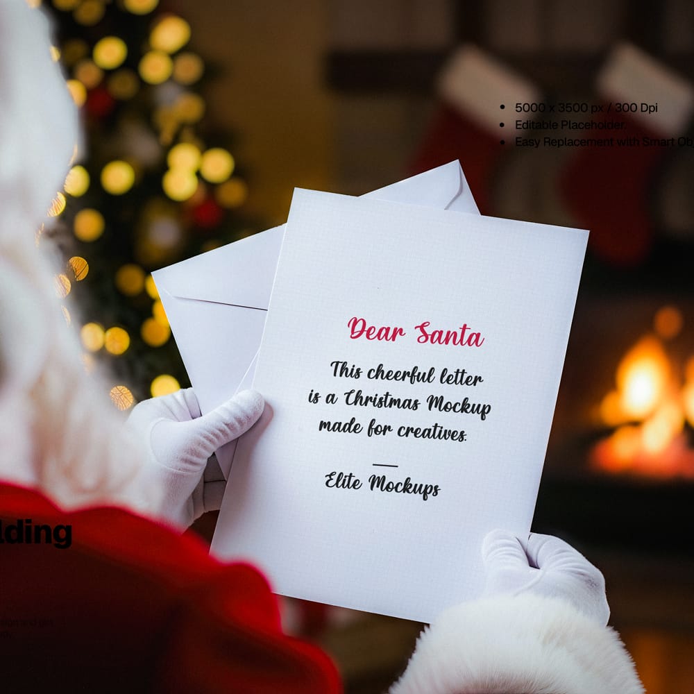 Free Ultra-Realistic Santa Claus A4 Paper Mockup PSD