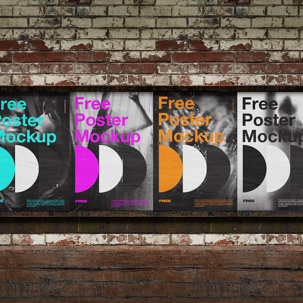 Free Urban Poster Wall Mockup PSD