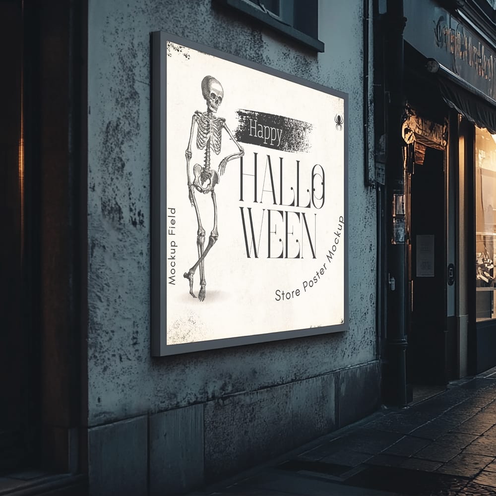 Free Urban Store Poster Mockup PSD
