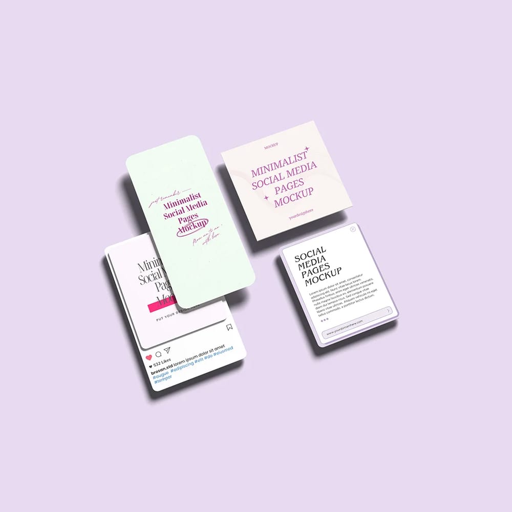 Free Variant Social Media Pages Mockup PSD